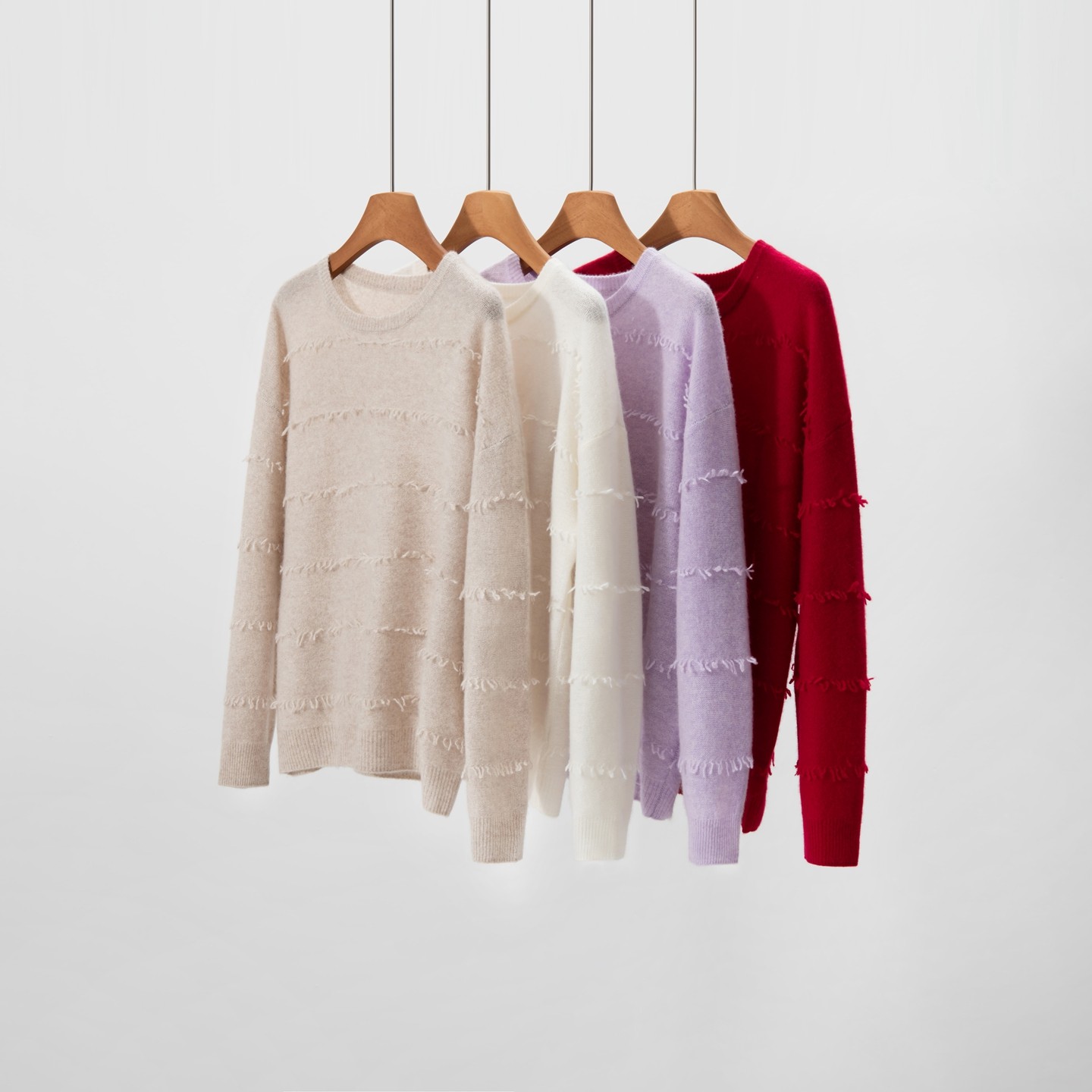 秋冬新款100%纯山羊绒衫女圆领加厚流苏毛衣宽松针织打底衫上衣,淘宝优惠券,粉丝福利购,淘宝优惠卷