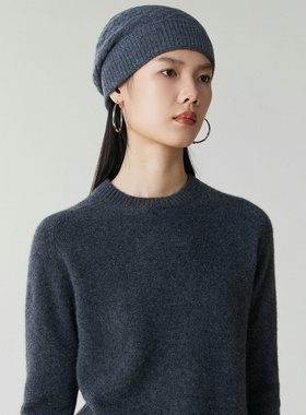 秋冬纯山羊绒加厚保暖套头帽男女