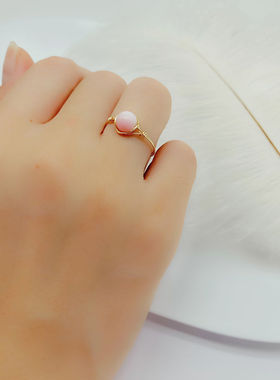 轻奢女王贝包金绕线不褪色戒指