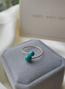 天然绿松石戒指轻奢复古