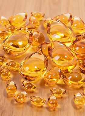 儿童玩具大小号金元宝透明摆件家居装饰品黄水晶招开业乔迁礼品财