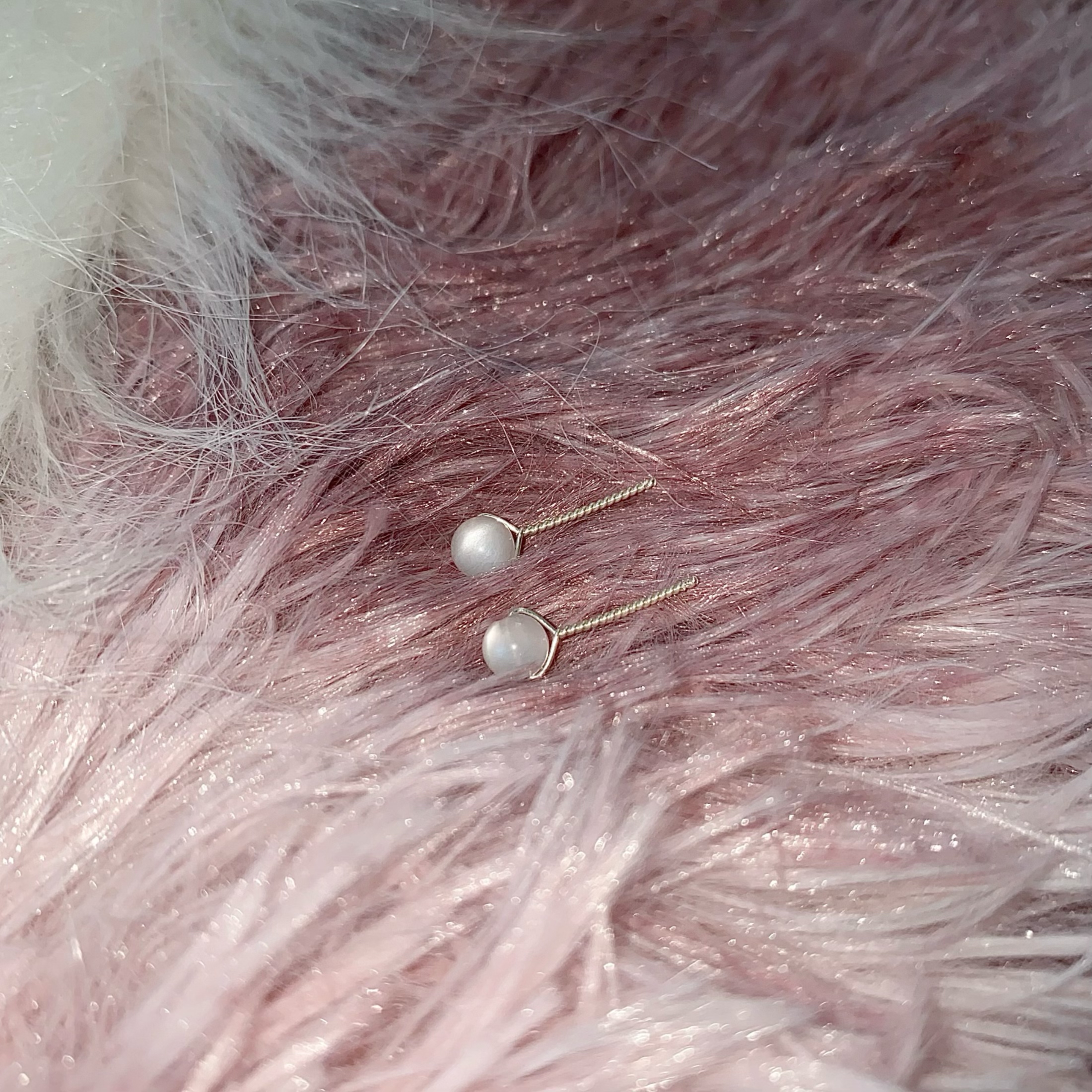 天然水晶 4mm草莓晶太阳石榴石海蓝宝999纯银耳钉耳饰女 - 图0