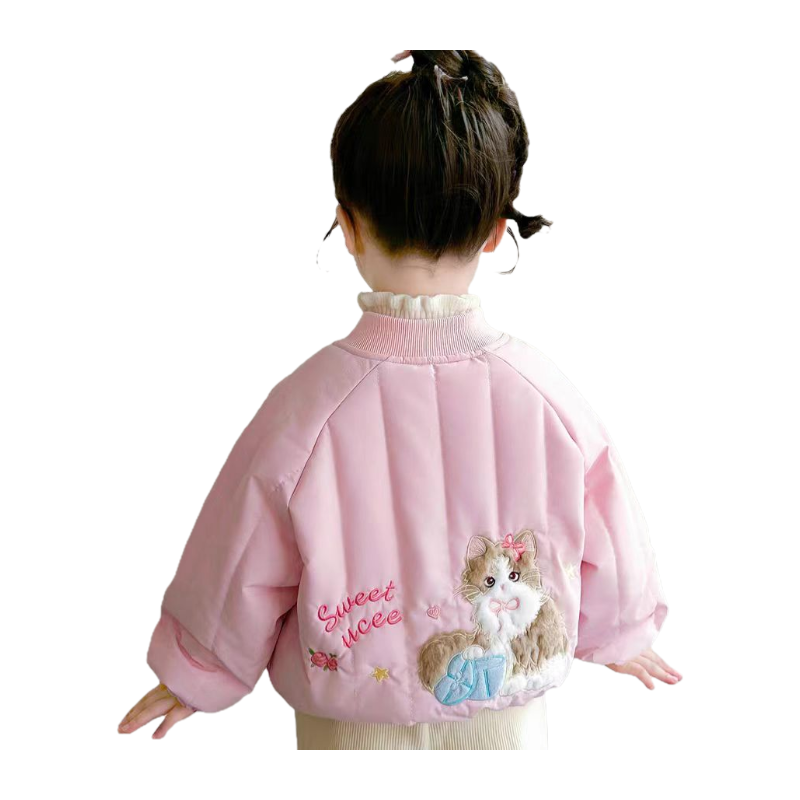 【中厚夹棉】女童冬季新款棒球服外套儿童中厚棉上衣女宝宝外套,淘宝优惠券,粉丝福利购,淘宝优惠卷