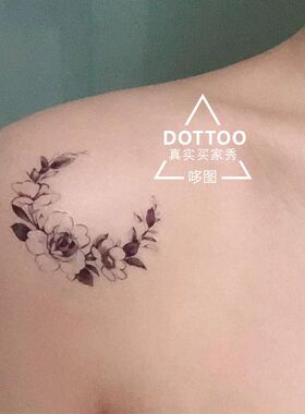 手绘锁骨持久防水纹身贴手臂刺青
