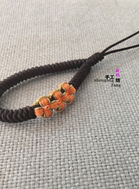 纯手工编织花朵金刚结细线指环扣