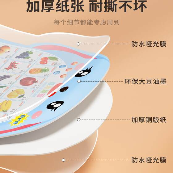 Toddler audio early education wall chart characters and animals