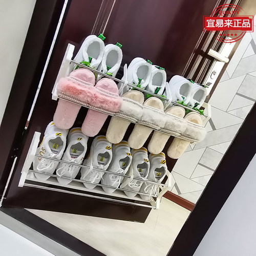三面磁吸鞋架门口简易防盗门鞋架磁粘收纳神器门后小户型入门鞋柜 - 图0