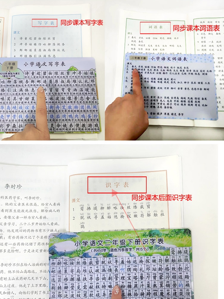 一年级二年级小学识字卡识字表上下册三年级生字表全套人教版识字 - 图0