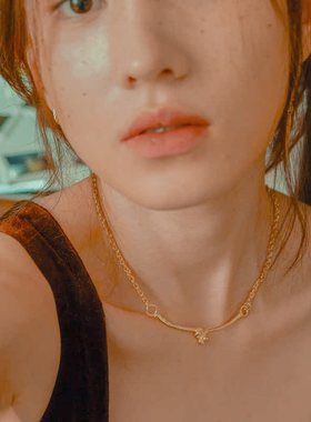 ZVT个性简约眼镜蛇金色女项链小众高级设计项链锁骨链