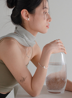 ZVT个性简约眼镜蛇手镯银色女士手环ins个性设计时尚手链