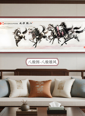 办公室八骏图马年装饰画马到成功挂画万马奔腾俊马装饰画玄关墙画