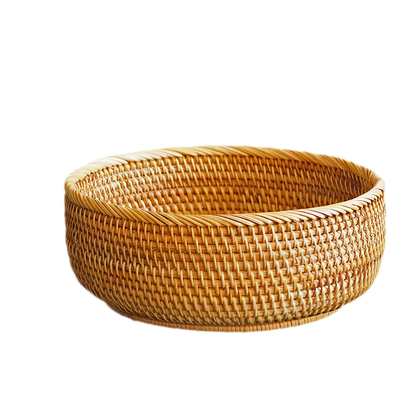 越南秋藤水果篮收纳筐圆边果盘果蔬筐茶几茶点收纳筐手工编织藤篮,淘宝优惠券,粉丝福利购,淘宝优惠卷