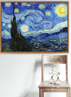 油画星空有框原版包邮复刻成品