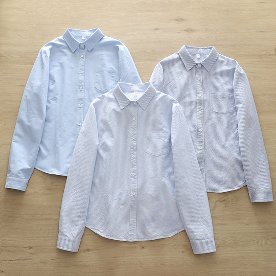 Literary and fresh loose cotton shirt for women long sleeves autumn