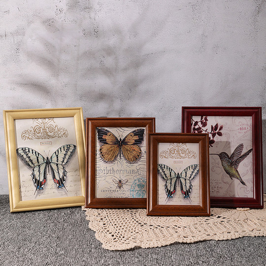 Retro photo frame setting solid wood modern empty frame photo