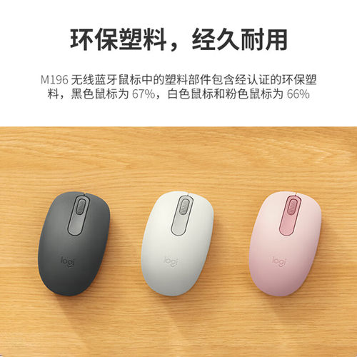 罗技M196无线蓝牙鼠标办公电脑笔记本兼容mac轻量化便携家用拆包 - 图0