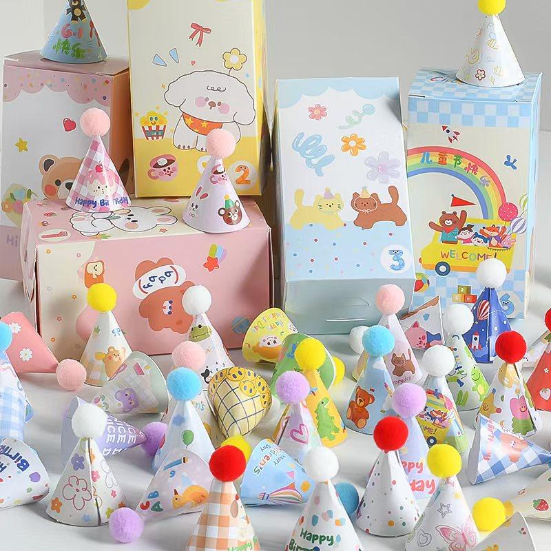 复古ins风毛球小帽子烘焙蛋糕装饰迷你生日帽节日甜品台烘焙插件,淘宝优惠券,粉丝福利购,淘宝优惠卷