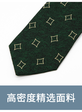 Jacketman绿色时尚几何图案领带