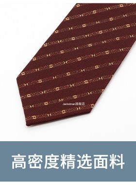 Jacketman枣红几何斜纹领带