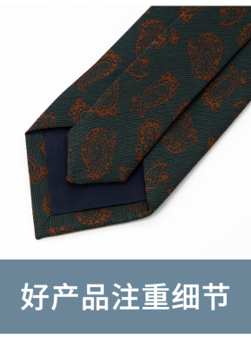 Jacketman绿色时尚橙色腰果领带