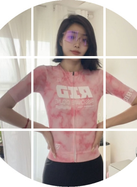 薰衣草三色摆织带款春秋款骑行服