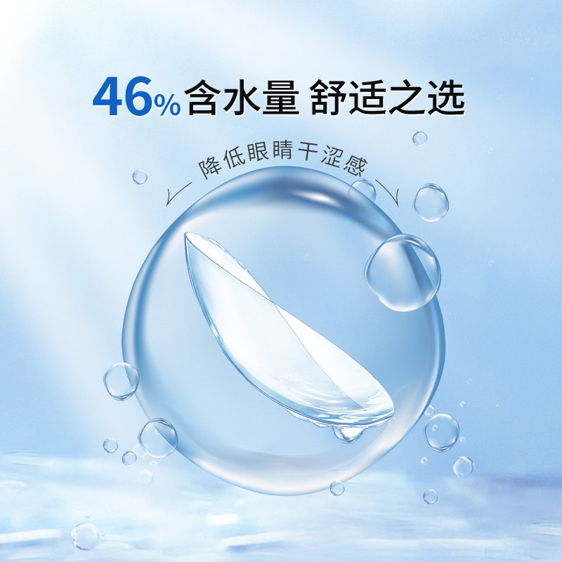 依视明硅水凝胶隐形眼镜近视月抛3片盒透明高透氧官方旗舰店正品
