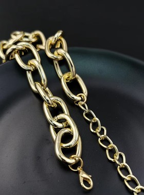 欧美魅力时尚金属锁扣镀金锁链 厚实合金项链领子短链女嘻哈配饰