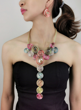 欧美时尚套装项链耳环