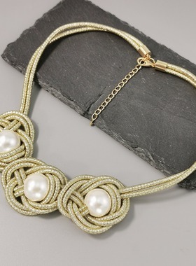 新款欧美复古双层森系夸张项链