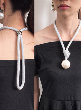 韩国简约时尚夸张珍珠吊坠女