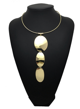 欧美夸张时尚铁片颈圈女吊坠项链