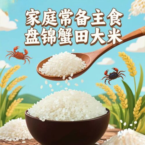 褚小二盘锦2025年新米丰锦米5kg 盘锦蟹田东北大米10斤真空装 - 图1