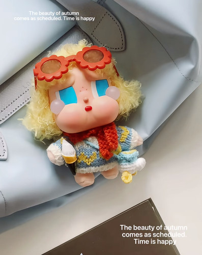 Crybaby娃衣毛衣黄色系穿搭搪胶公仔挂件手工娃衣哭娃针织包包 - 图3