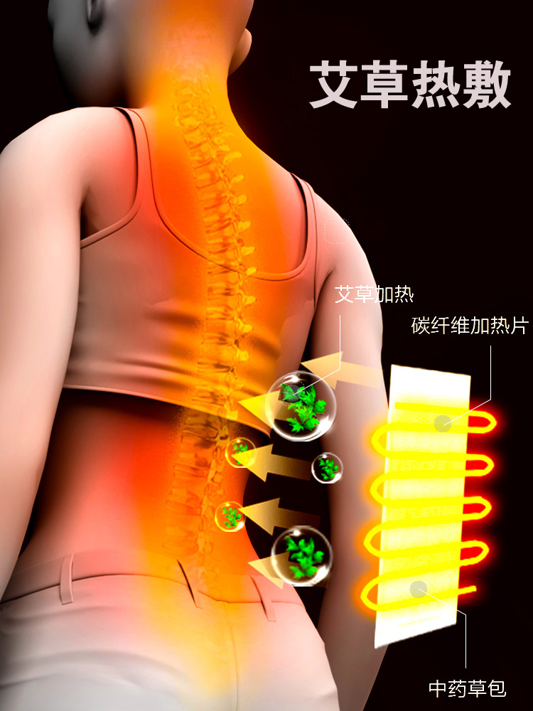 新款颈椎按摩器腰部背部臀腿揉捏热敷全身多功能按摩垫靠垫按摩仪 - 图1