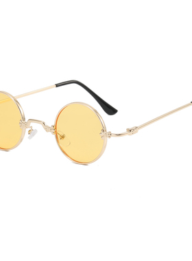 2025网红朋克圆形墨镜太子复古太阳镜男女款小框款汉奸嘻哈凹造型