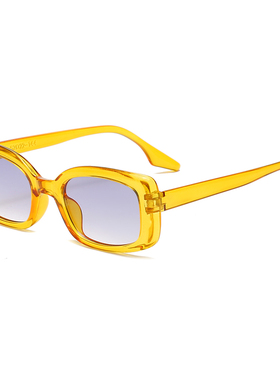 网红小框欧美街拍白色墨镜女圆脸复古方框嘻哈眼镜防紫外线太阳镜