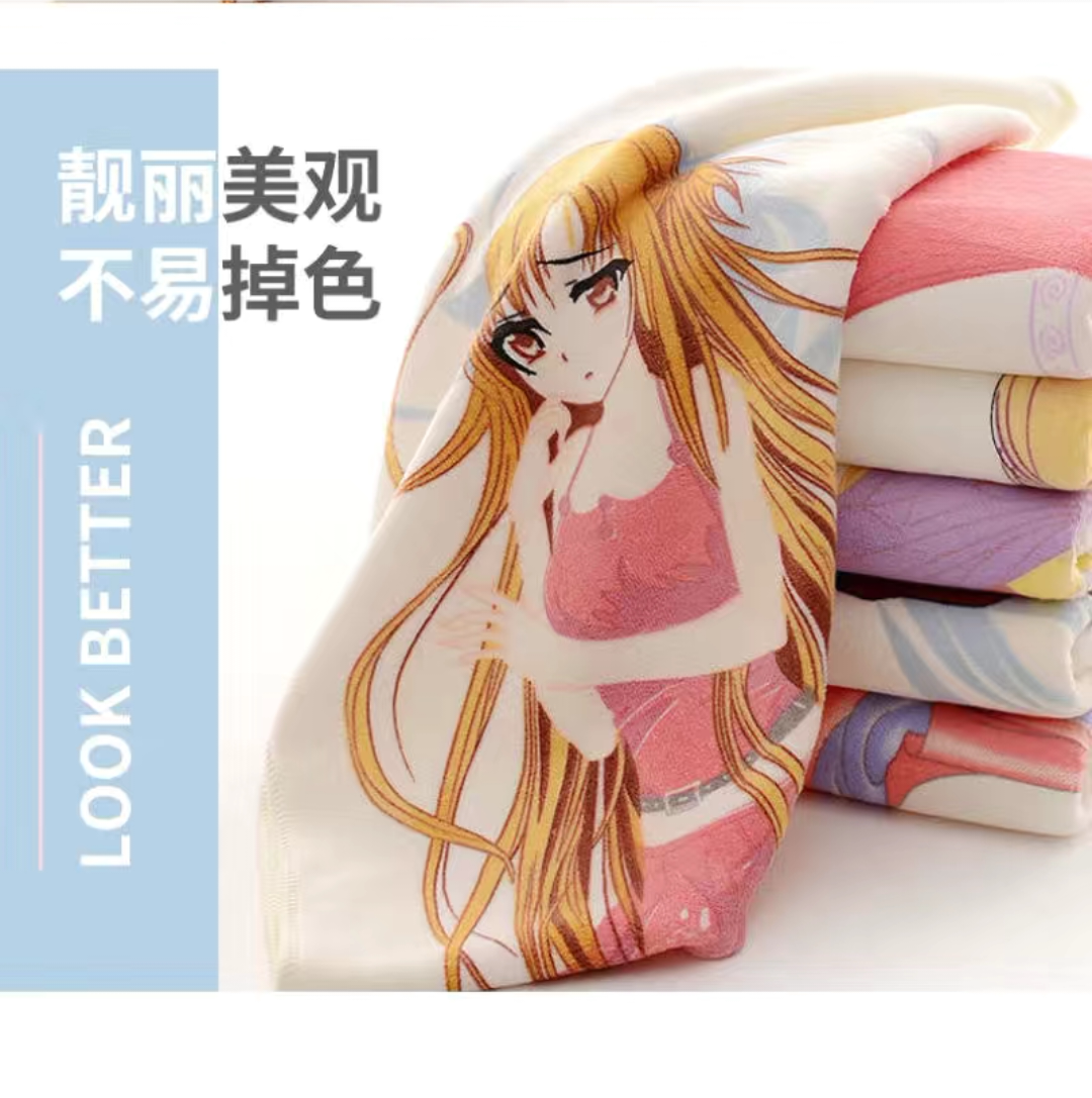 感温变色毛巾遇热二次元美女洗脸巾真人温变褪色浴巾整蛊情侣面巾