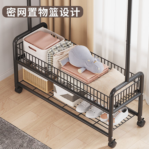 晾衣架落地折叠家用室内简易晒衣服室内晾晒衣架阳台卧室挂衣架子 - 图0