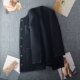 Plus size women's mid-length black small fragrant jacket for women in autumn and winter fat mm high-end fashion slimming top 200Jin Jin is equal to 0.5 kg
