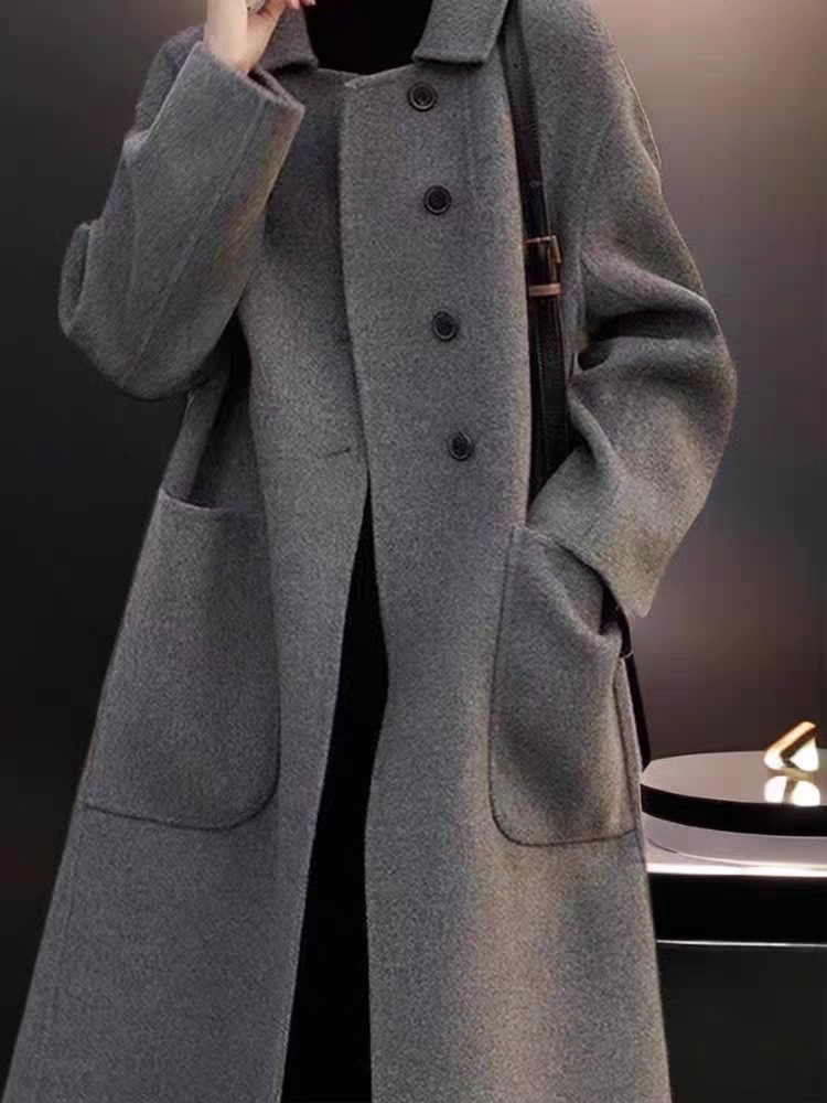 大码女装双面羊毛大衣女秋冬新款胖mm赫本风中长款系带毛呢外套女,淘宝优惠券,粉丝福利购,淘宝优惠卷