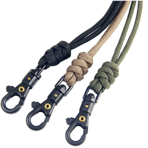 伞绳编制挂脖绳快拆可旋转式钥匙钩扣工装百搭证件带门襟厂牌挂绳 - 图3