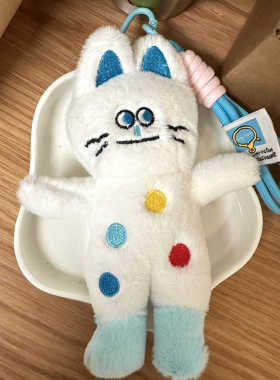 头套猫咪创意苹果毛绒包包挂饰