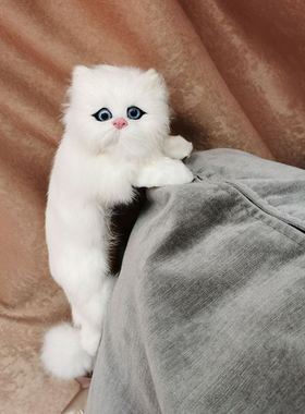 摆件电视礼物动物模型仿真猫咪猫毛绒玩具挂家居装饰工艺品公仔