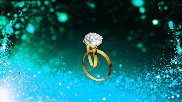 Beautiful romantic dreamy particle light effect diamond ring wedding ring ring wedding wedding led background video material