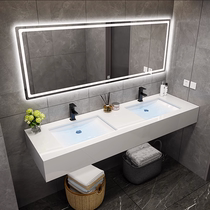 Outdoor Double Basin Handwashing Table Public Toilet Wash Terrace Combined Toilet Double Bath Room Cabinet Marble Washbasin