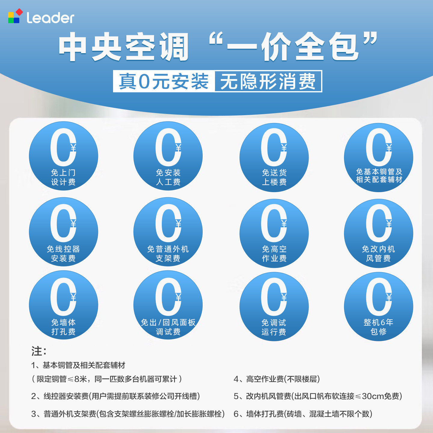 统帅【海尔智家】超省电3P4P中央空调风管机一拖一客厅一价全包