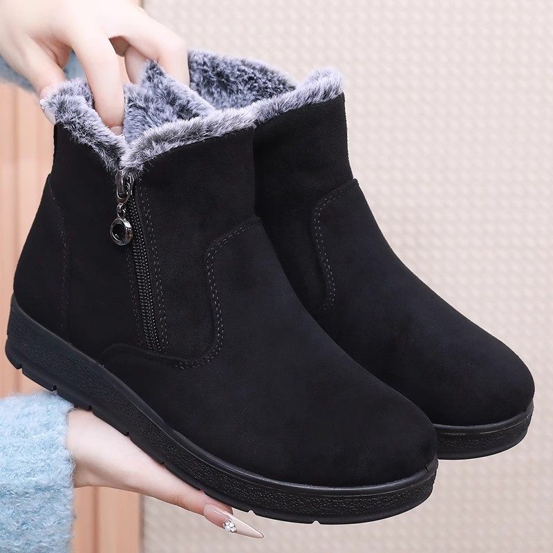 新款老北京布鞋女棉鞋冬季加绒加厚保暖防滑防水中老年妈妈鞋短靴,淘宝优惠券,粉丝福利购,淘宝优惠卷