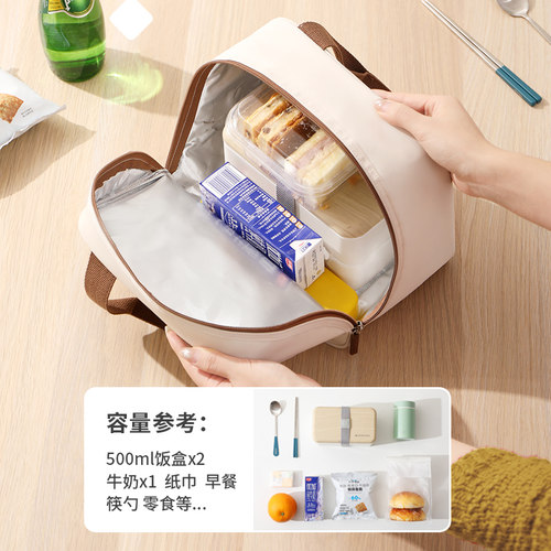 保温饭盒手提袋子大容量便携带饭装午餐餐包饭袋高颜值加厚铝箔 - 图1