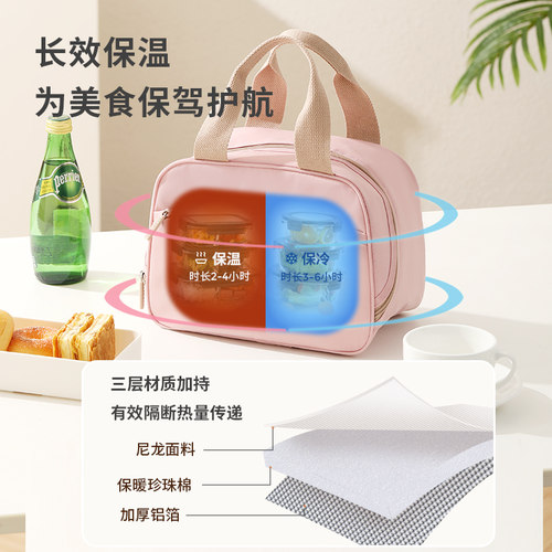保温饭盒手提袋子大容量便携带饭装午餐餐包饭袋高颜值加厚铝箔 - 图2