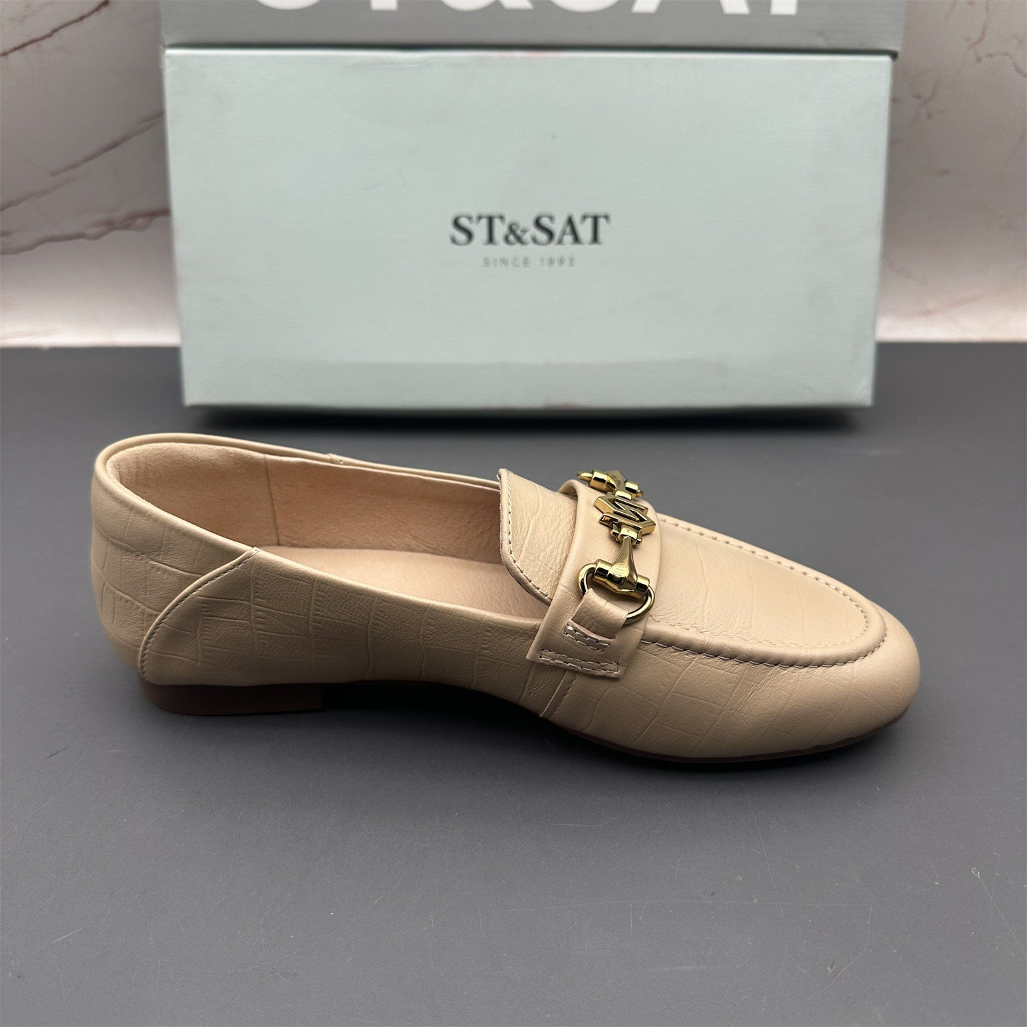 35码ST&SAT星期六撤柜断码羊皮女鞋平跟防滑中口圆头时尚乐福鞋,淘宝优惠券,粉丝福利购,淘宝优惠卷